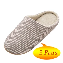2 пары зимней обуви мужские домашние тапочки пара обуви противоскользящие домашние шлёпанцы теплые меховые шлепанцы Бесшумная хлопковая подошва тапочки pantufa
