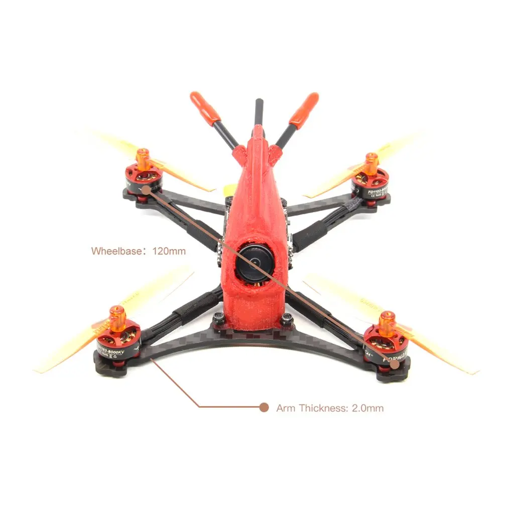 

Toothpick Parrot120 Micro RC FPV Racing Drone PNP F411 2-4S Flight Control 13A 4in1 ESC 1103 8000KV Motor - Red