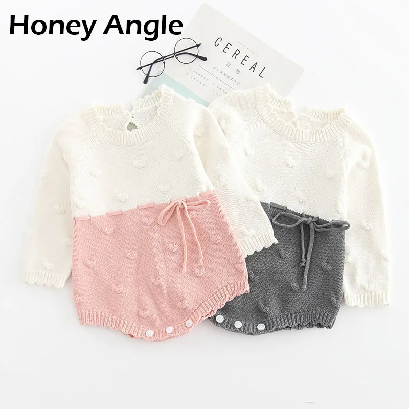 Honey Angle/весенне-осенний вязаный детский комбинезон с длинными рукавами, одежда для альпинизма, зимняя одежда, Детский костюм для малышей, От 6 месяцев до 3 лет