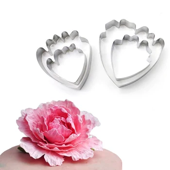 

4pcs/set Stainless Steel Peony Petal Cutters Set, Candy Biscuit Cookie Cutters, Fondant Cake Decorating Tools