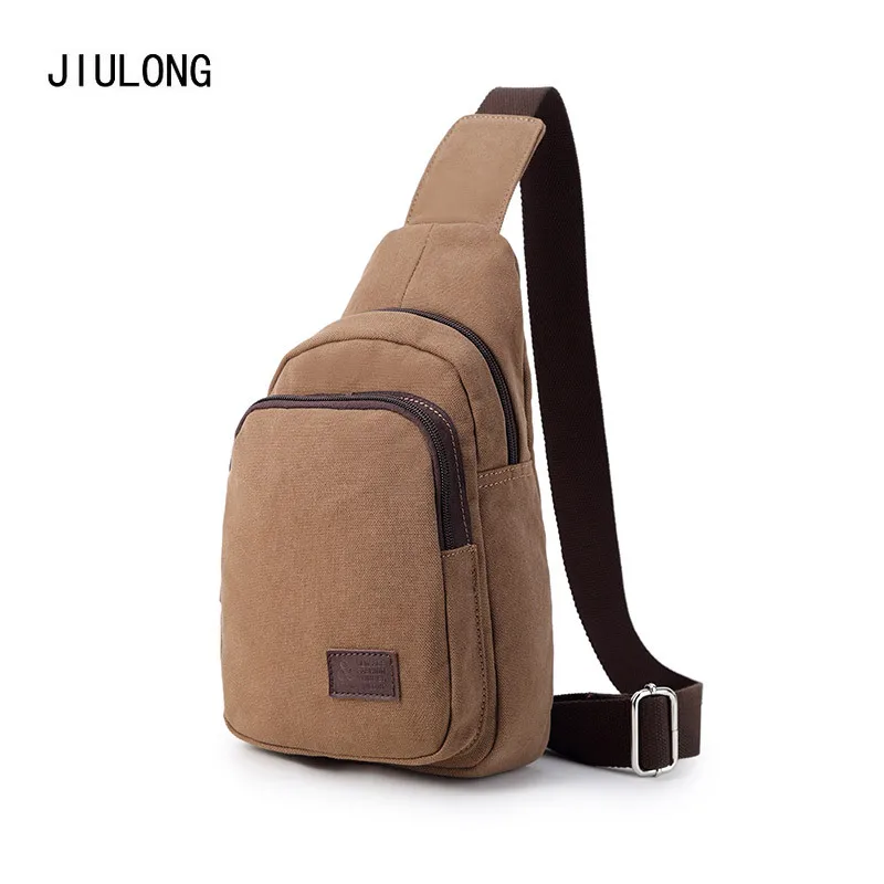 

Jiulong New Style Men Retro Casual Canvas Chest Bag Shoulder Bag Multi-functional Sports Shoulder Backpack Wallet