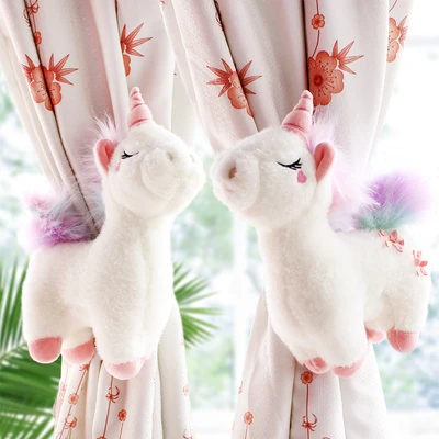 2pcs Unicorn Window Curtain Hook Straps Bedroom Buckle Hangers Belt Tieback Buckle Kids Children Bedroom Decorative Accessories - Цвет: J