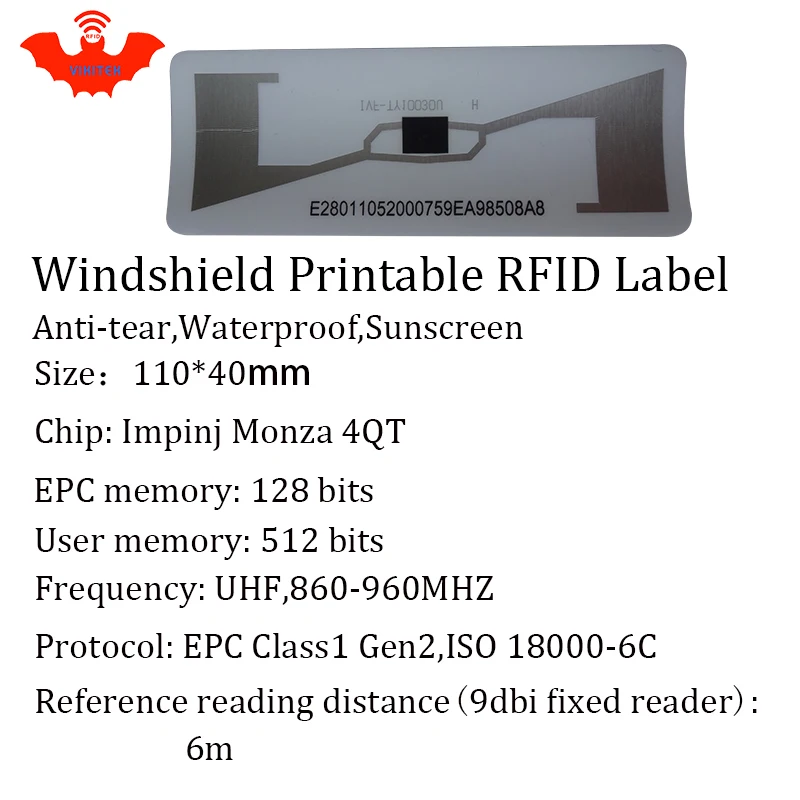 RFID ярлык UHF стикер лобовое стекло автомобиля EPC 6C 915m860 960M Водонепроницаемый