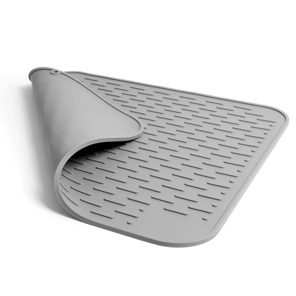 45x40cm Silicone Heat Resistant Non-toxic Anti-scald Dish Cup Table Draining Drying Mat Pad Can roll up Placemat For Kitchen