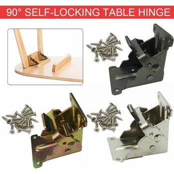 

1Pc/set Furniture Hinge Locking Hinge Folding Table Chair Leg Brackets Hinges for Home Furniture Bracket Hardware Tool