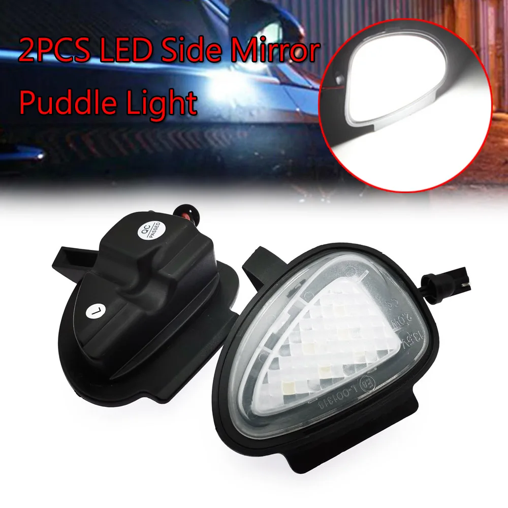 2X Bianco 6 Led Sotto Led Pozzanghera Specchio Laterale Della Lampada Della Luce Per Vw Golf Gti Mk6 6 Mkvi 2010-2014