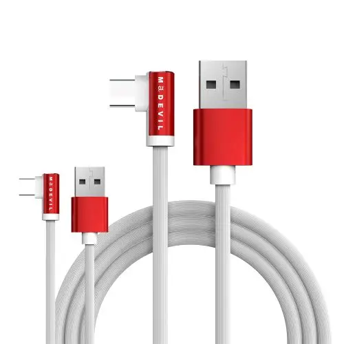 Madevil 90 градусов type c usb кабель для android Быстрая зарядка мобильного телефона для Redmi; Huawei samsunng Быстрая зарядка с синхронизацией данных кабель - Цвет: two data cable