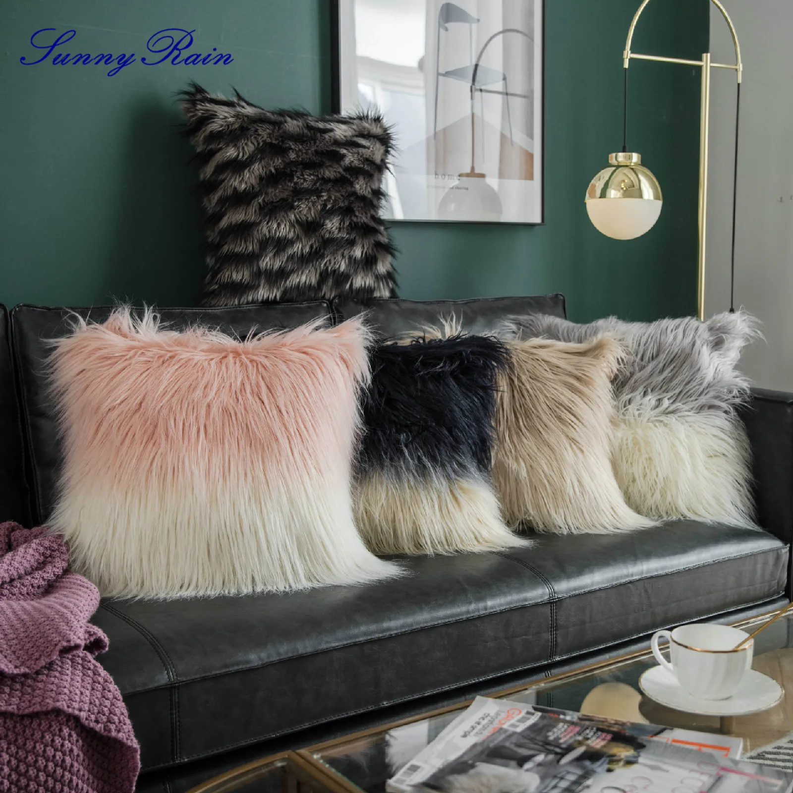 SunnyRain 1-piece искусственная шерстяная подушка крышка Роскошные декоративные подушки Чехлы для дивана