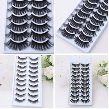 

LIYATTON 10 Pairs Many Styles available Fluffy Mink Eyelashes 3D Mink Strip Fake Lashes 100% Cruelty-Free False Eyelash