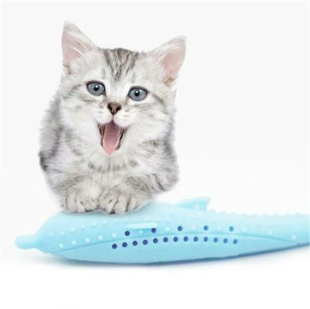 Pet Cat зубная щетка игрушечная Рыба Форма кошачий вкус силиконовая молярная палка Зубы игрушка для собак, очищающая зубы для кошек котенок интерактивный игрушки для кошек