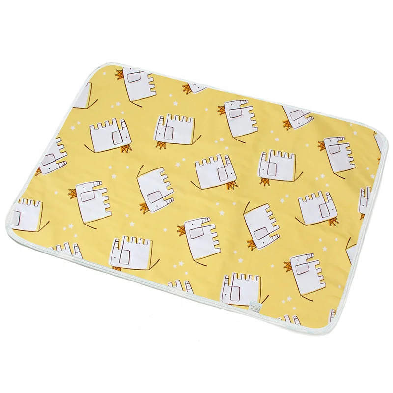 Детский многоразовый матрас 35*45 см, водонепроницаемые пеленальные пеленки, хлопковые моющиеся Матрасы для новорожденных, пеленальный матрас для малышей - Цвет: yellow elephant