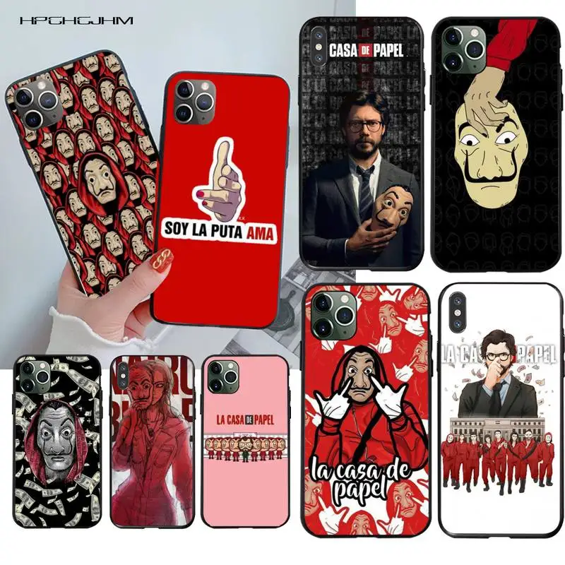HPCHCJHM бумажный черный ТПУ мягкий резиновый чехол для телефона iPhone 11 pro XS MAX 8 7 6 6S Plus X