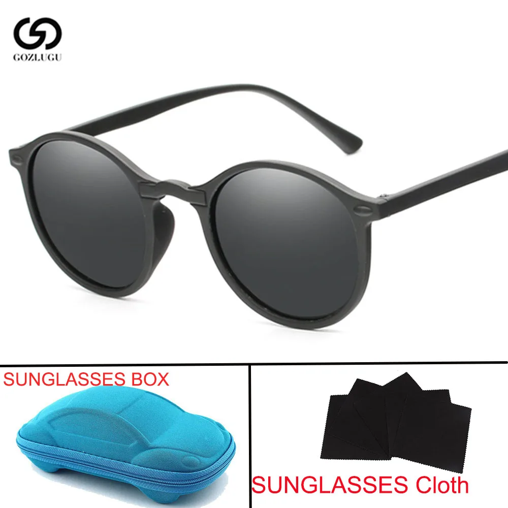 R02 black gray Мужские солнцезащитные очки, пластиковые поляризованные солнцезащитные очки для женщин, черная оправа, овальные поляризованные солнцезащитные очки, очки с оригинальной коробкой GOZLUGU - Цвет линз: R02 black gray