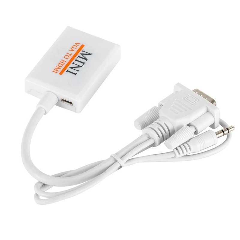 Mini Vga a Hdmi 1080P Hd Tv Hdtv Av Pc Video Audio Cavo Adattatore Del Convertitore