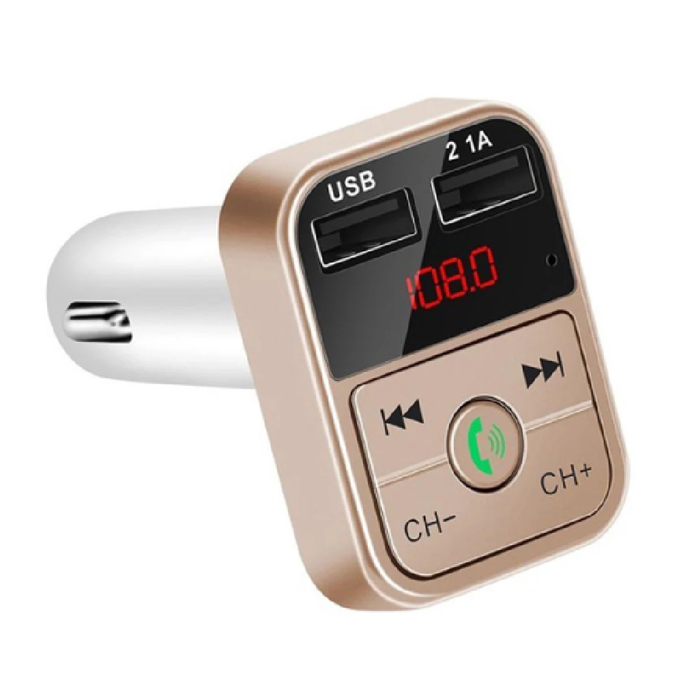 2 дюйма Автомобильный Bluetooth MP3 плеер Handsfree FM модулятор Bluetooth USB+ 2.1A музыкальный плеер для автомобильного аудио автомобиля зарядное устройство B2 - Формат цифровых медиаданных: Gold
