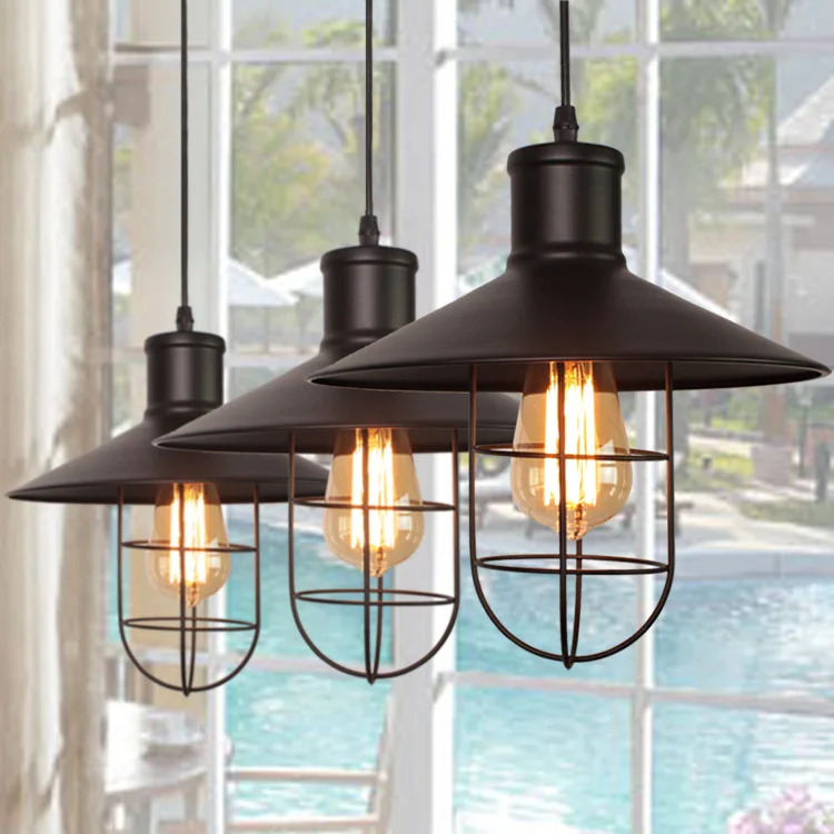 

Iron Droplight Loft Creative Restaurant Bar Counter Coffee Shop Pavilion Chandelier Industrial Retro Single-head Droplight
