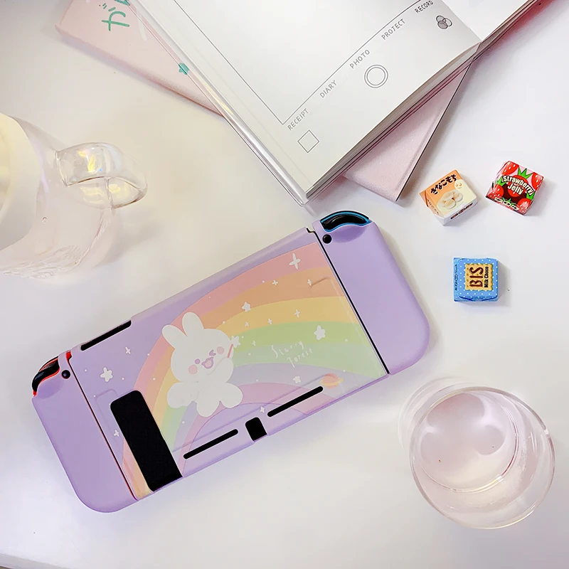 STARRY FOREST Милый фиолетовый мягкий защитный чехол Rainbow Bunny для nintendo switch