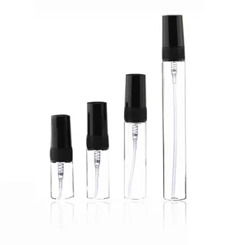 

5pcs/pack Black 2ML 3ML 5ML 10ML Portable Mini Perfume Bottle Empty Cosmetics Bottle Sample Test Tube Lotion Thin Glass Vials
