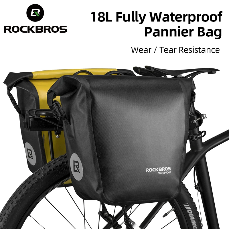 ROCKBROS Sacoche De Vélo VTT Porte Bagage Arrière, Sac Bagagerie De Rangement Étanche 20L-27L