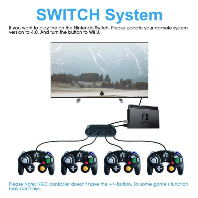 Efficient 4 Ports Gamecube Controller Adapter GC for Wii U Switch PC Gaming Accessories USB | Электроника