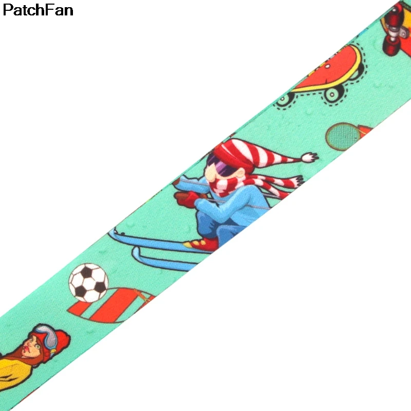 Patchfan в спортивном стиле Мультяшные шнурки шеи ремешки для телефонов, ключей шарик держатели идентификационных карт брелок лямки A2513