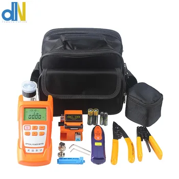 

14 In 1 Fiber Optic FTTH Tools Kit with Fiber Cleaver -60s Optical Power Meter 5km and 1mw Visual Fault Locator Wire stripper