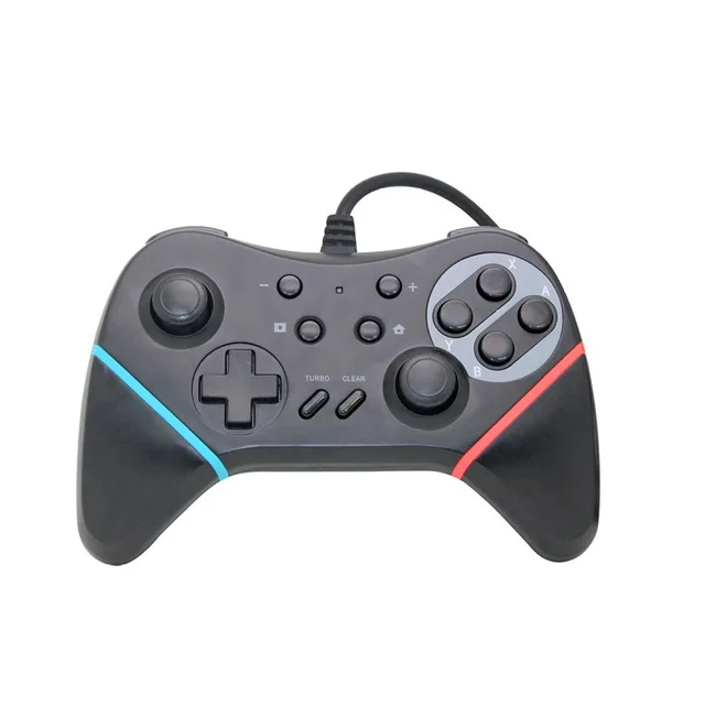 Черный Проводной игровой контроллер USB для Nintendo Switch NS Поддержка консолью коммутатора/джойстик для ПК геймпад для Windows7/8/10 с турбо-кнопка - Цвет: Черный