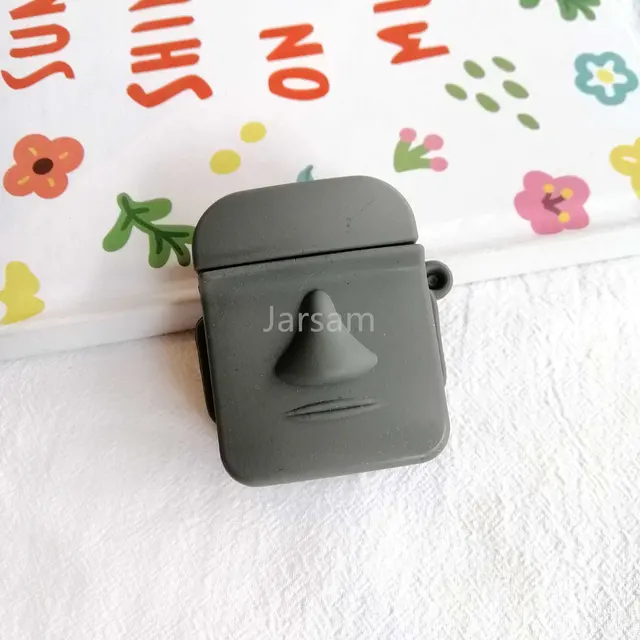 Creativity Cartoon funny cute silicone Case For Airpods 2 1 cover For Air pods 1 2 Case Wireless charging soft Cover Box Stoneman