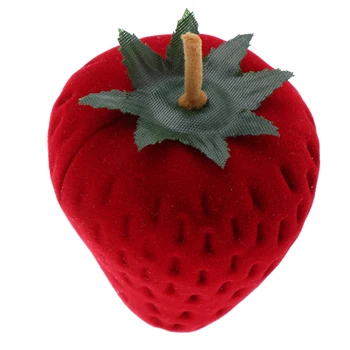 

Fashion Strawberry Fruit Earrings Ring Jewelry Display Storage Box Holder