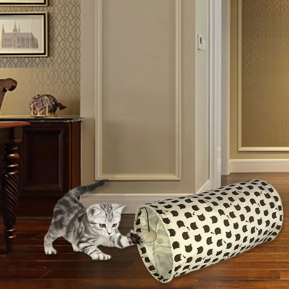Новая забавная игрушка для кошек, туннель для кошек, 2 отверстия, шарики для игр, Складные Игрушки для котенка, щенка, кролика, игры для собак, чат, туннель, дропшиппинг