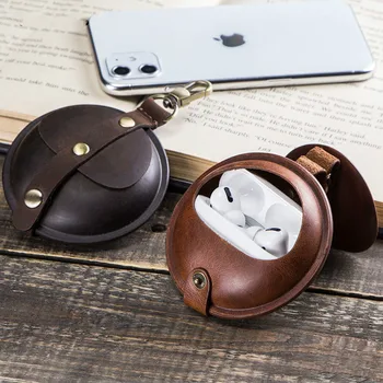 

Funshion Lab leather wireless earphone protective cover case For airpods3 case with keychain Headphone cover
