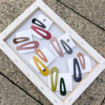 

Simple Geometric Triangle Shape Colored Hairpin Cute Ladies Kids Hair Styling Tool Korean Style Handmade Acrylic Snap Hair Clips