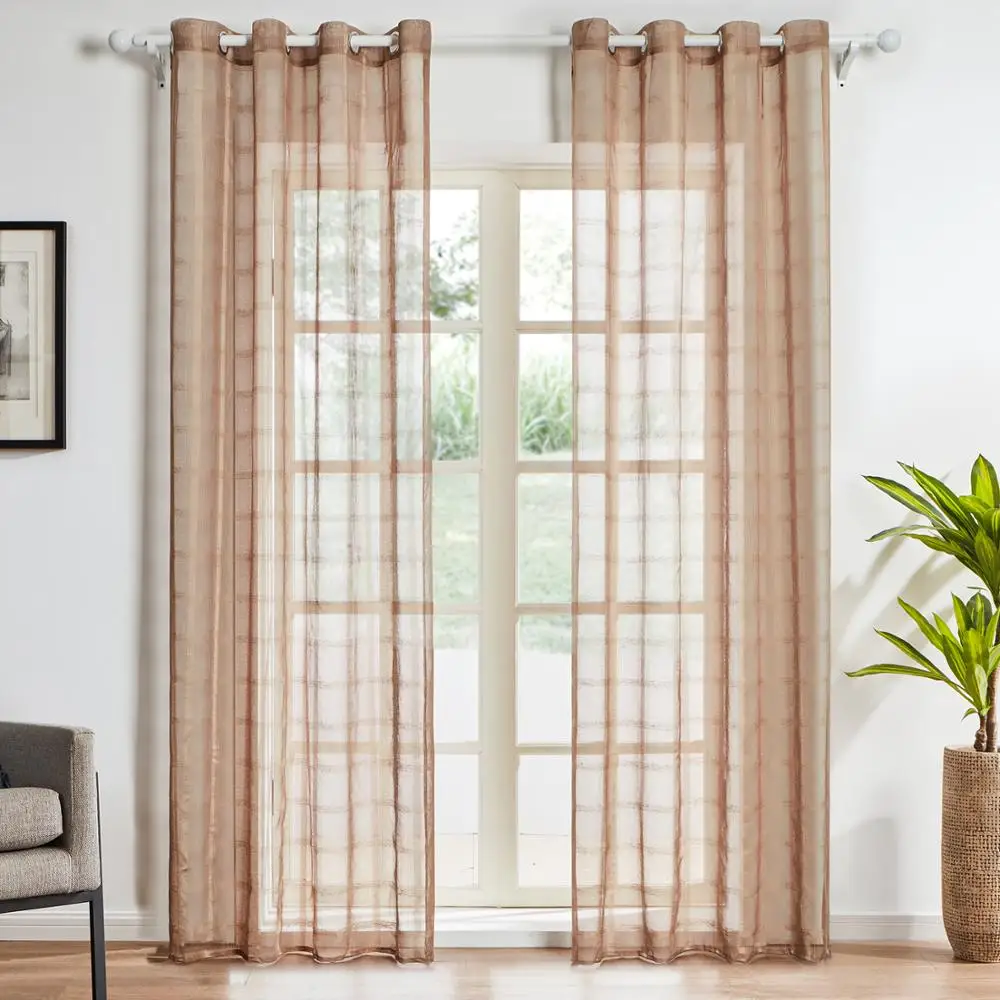 Однотонные шторы YokiSTG для гостиной двери в спальню на кухню кафе вуаль сетка тюль