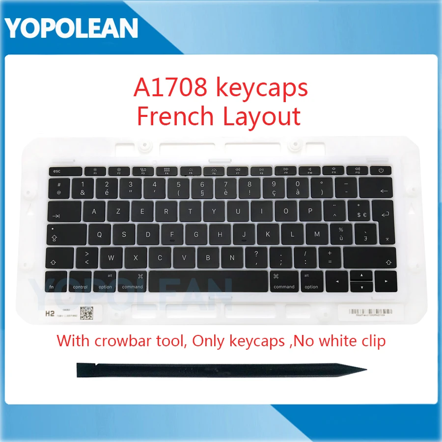 

Original AZERTY French FR Keyboard keys Key cap keycaps For Macbook Pro Retina 13" A1708 Late 2016 Mid 2017
