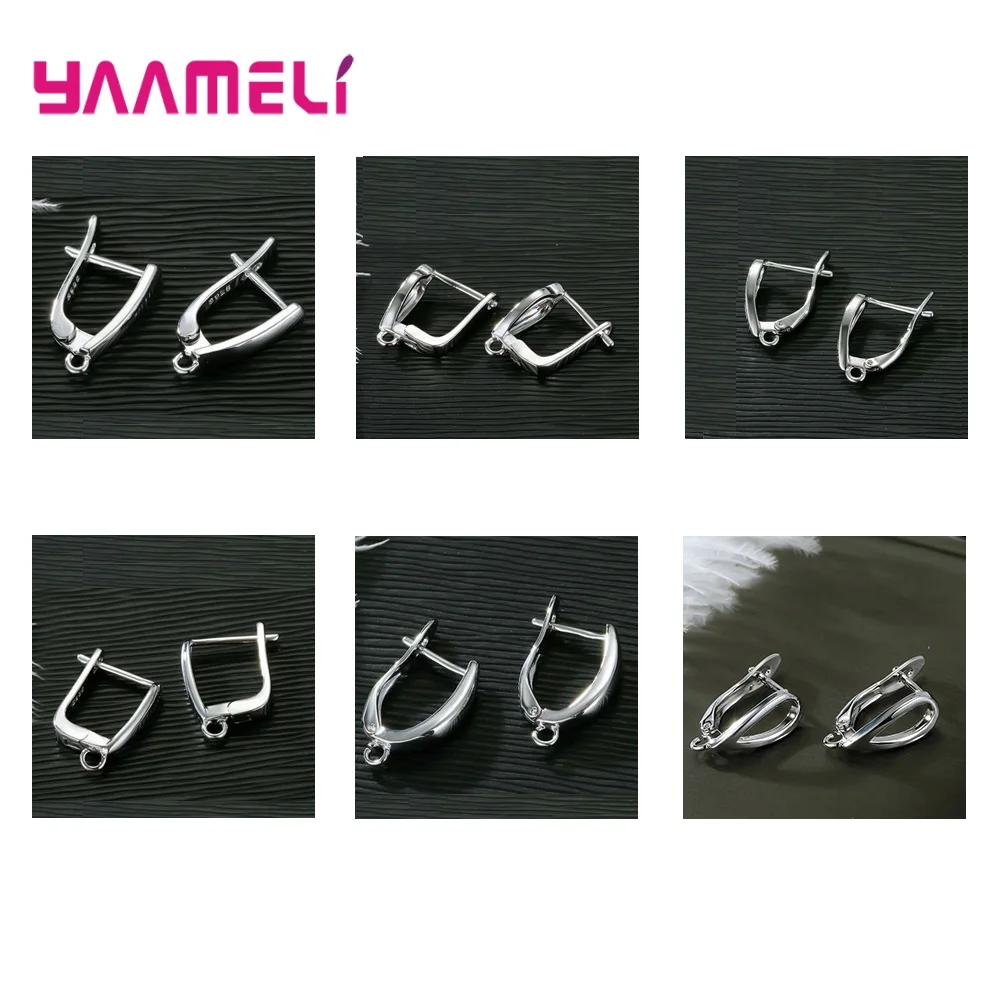 6 Paar Lot 925 Sterling Silber Frankreich Hebel Ohrring Haken Draht Einstellungen Basis Ohrringe Creolen Für Schmuck Finden Liefert – Detail 12
