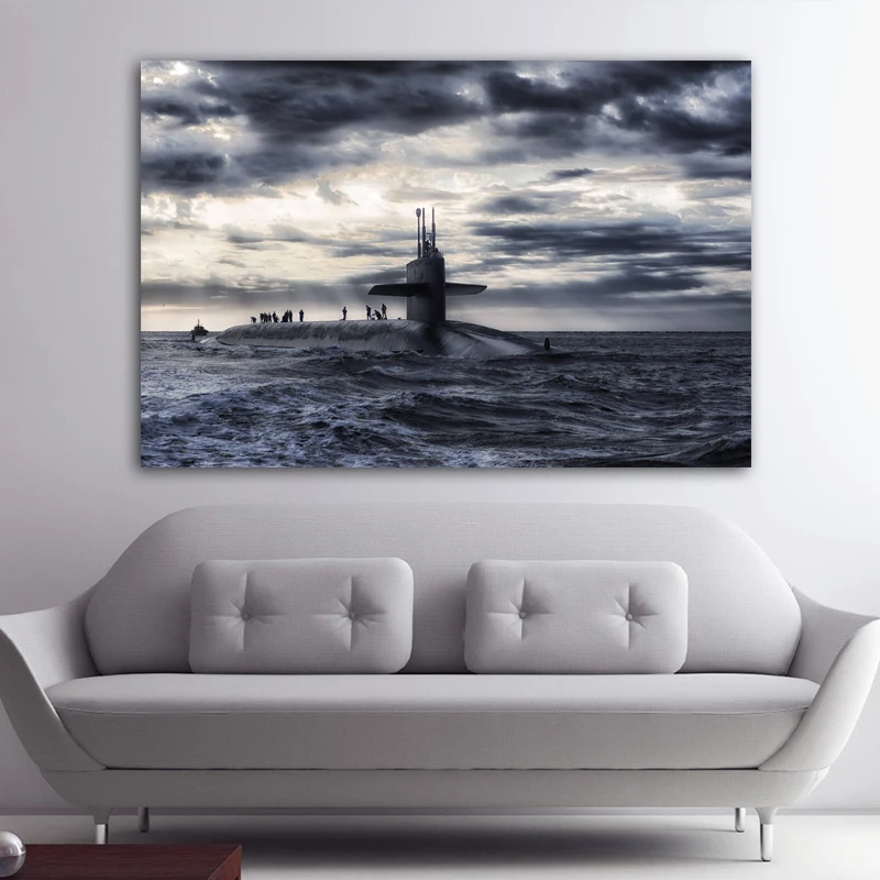 RELIABLI художественные плакаты и принты подводная лодка море океан облака рисунок на холсте, фотографии домашний декор настенные художественные картинки без рамки