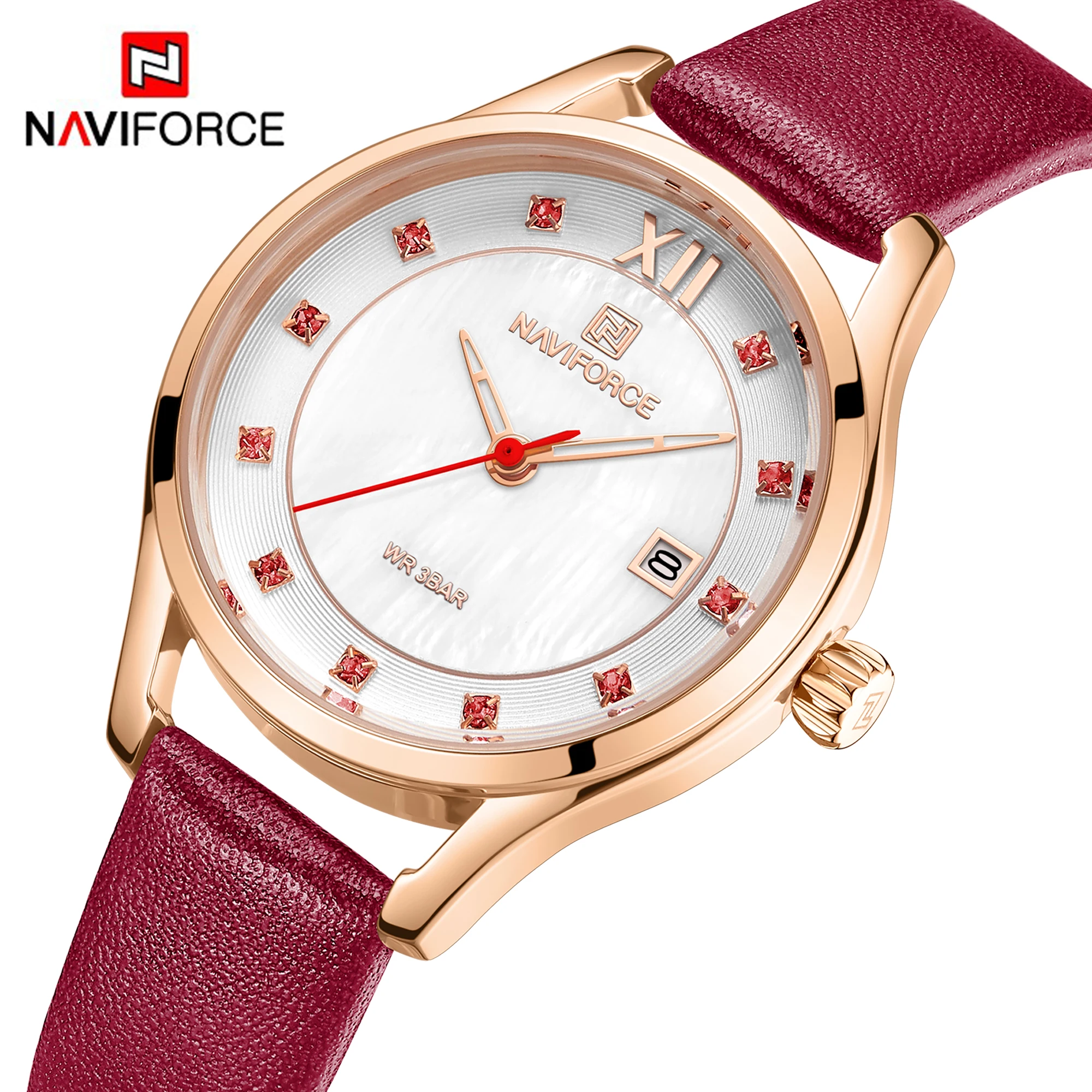 NAVIFORCE женские часы лучший бренд класса люкс Модные Кварцевые водонепроницаемые
