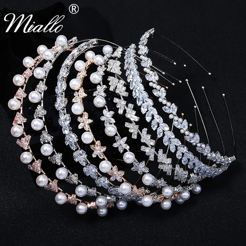 Cubic Zircon Hair Hoop Headbands for Women Hair Accessories Crown Wedding Bridal Jewelry Party Headpiece Gift Miallo hair accessory jewelry accessories hair headdress bridal headwear hair band crown