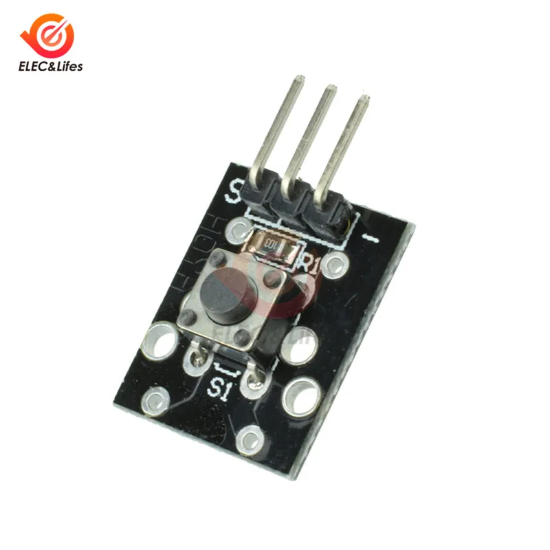 5 шт. KY-004 3-Pin Кнопка ключ переключатель Сенсор модуль для Arduino Diy тактовый переключатель Starter Kit 6*6*5 мм 6x6x5 мм KY004