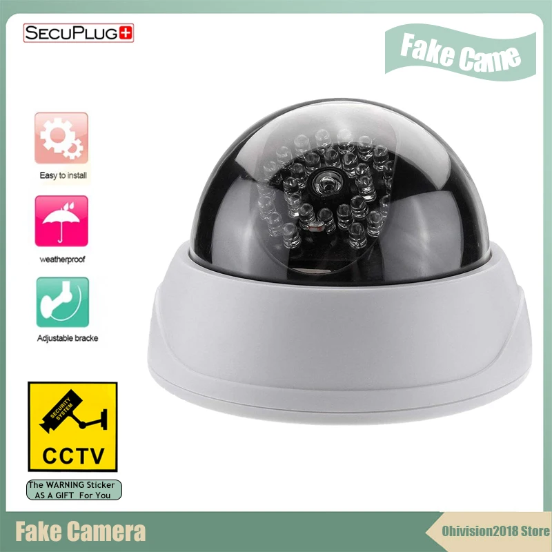 Cámara ficticia falsa para interior y exterior, cámara de simulación, vigilancia de seguridad del hogar, Monitor Led simulado para el hogar