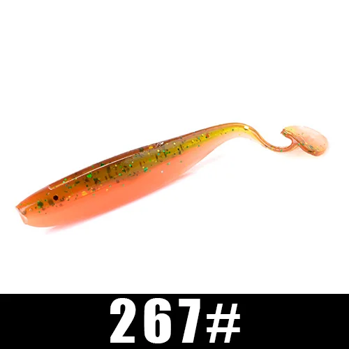 Fishking 75 мм/100 мм Мягкие рыболовные приманки-Воблеры, приманки для ловли карпа, мягкие приманки для рыбалки, силиконовые искусственные двухцветные приманки для щуки - Цвет: 267