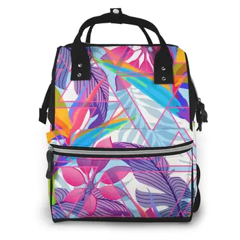 

Summer Floral Leaves Baby Nappy Changing Diaper Mummy Bag Maternity Backpack Bags Stroller Baby Care Waterproof Backpack