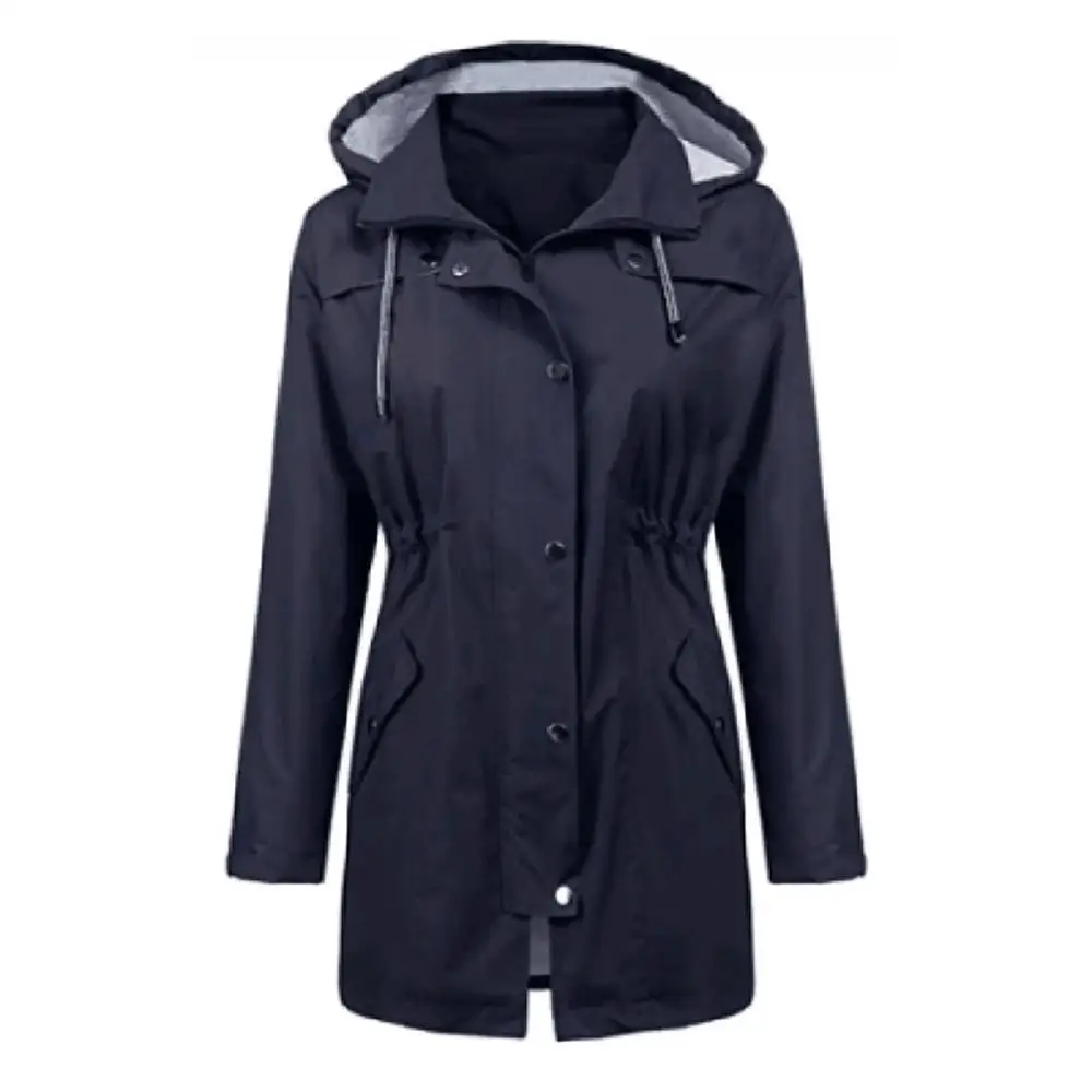 Chubasquero Impermeable Para Mujer - Largo, Ajustable, Plegable, Ideal Para Montaña, Lluvia Y Viento