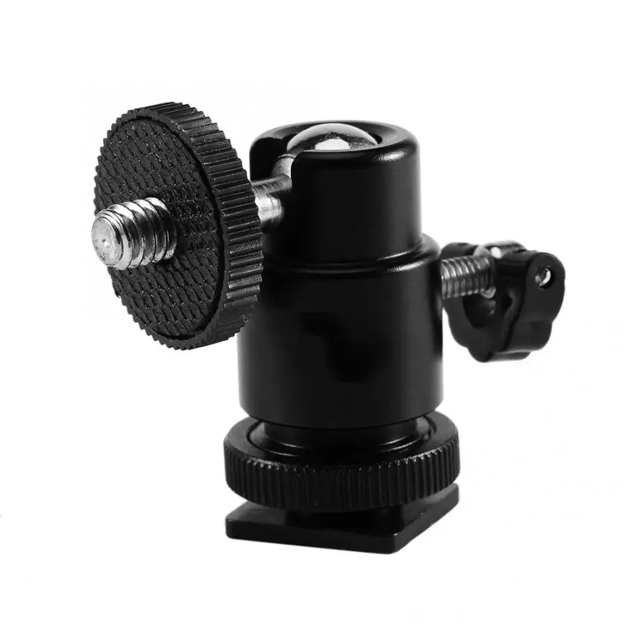 1/4 inch Thread Mini Ball Head Hot Shoe Mount Adapter Ring Light