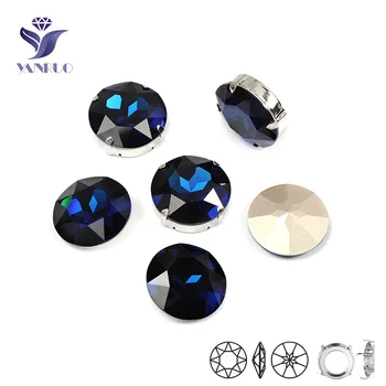 

YANRUO 1201 Rivoli 27mm Large Montana Rhinestones Chains On Clothes Sewing Round Glass Stones Eerything For Sewing Dresses