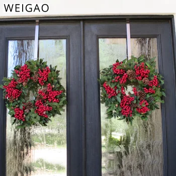 

WEIGAO 1pc Floral Wreath Hanger Over The Door Large Wreath Metal Hook for Christmas Wreath Front Door Hanger Xmas Party Supplies