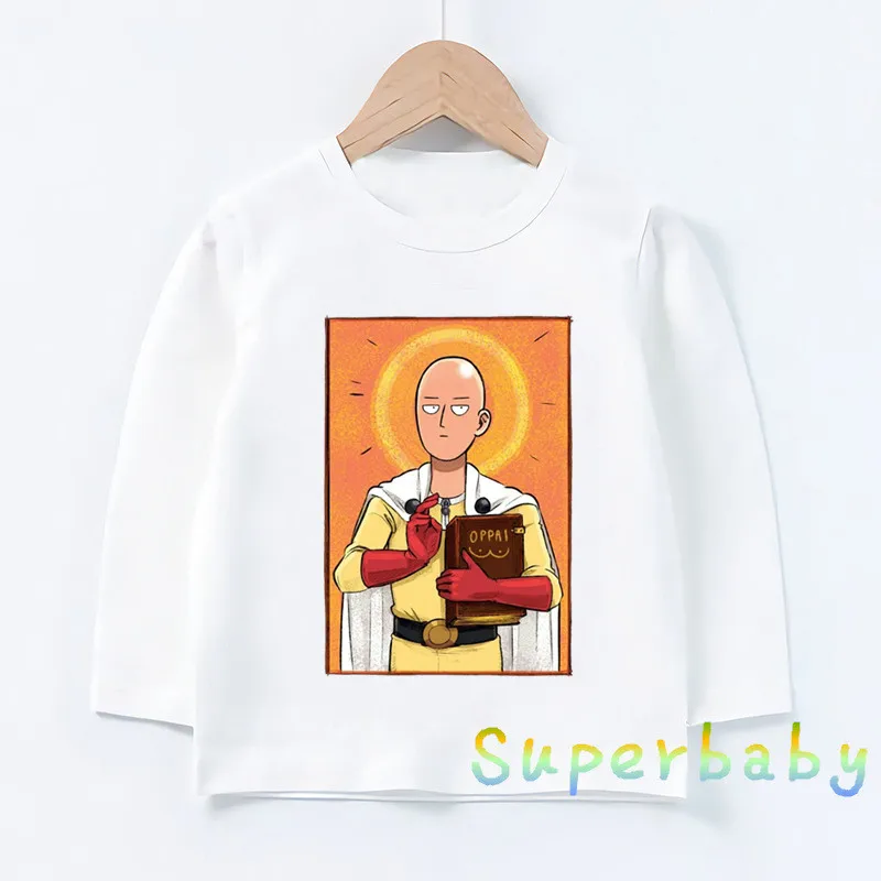 LKP5319-D Детская футболка с принтом «One Punch Man Hero Saitama Oppai» Забавные топы с рисунками для маленьких мальчиков и девочек, детская футболка с длинными рукавами LKP5319 - Цвет: LKP5319-D