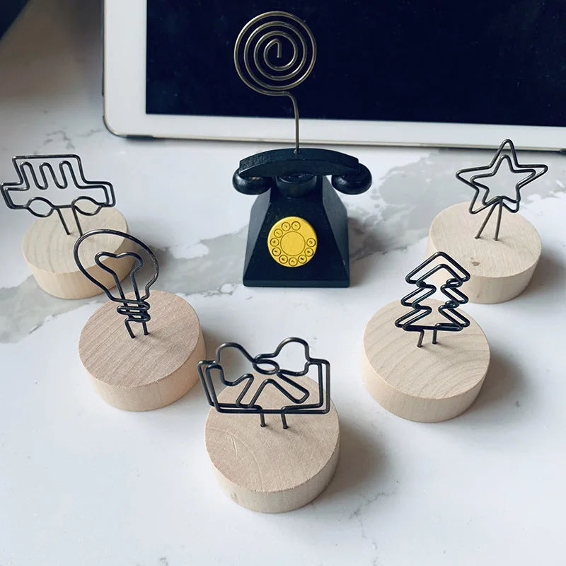 1/3 шт. DIY Деревянные Бизнес держатель для карт деревянные поделки деревянная железная арт зажим для заметок Бизнес, с отделением для карт, домашний Спальня учебы