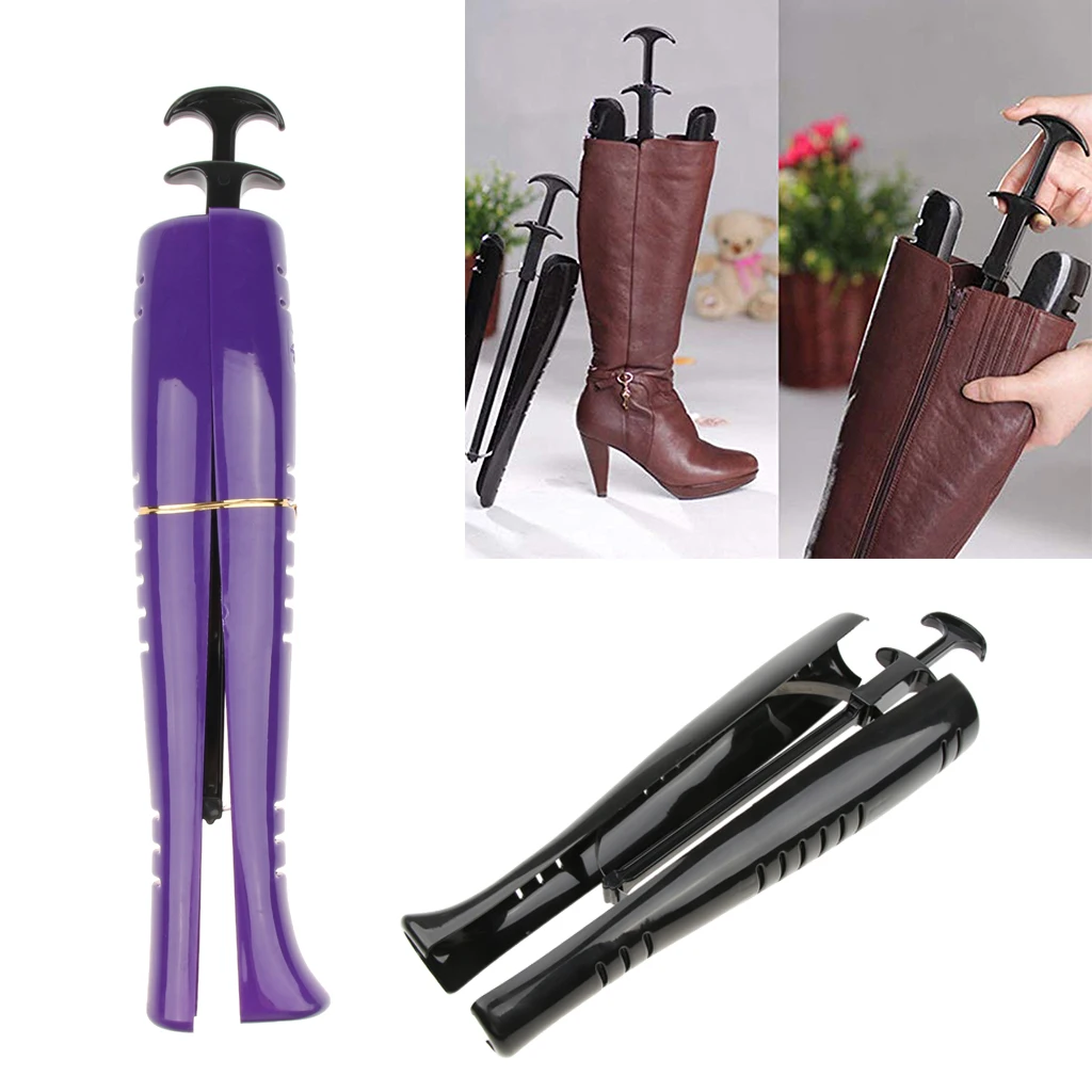 2pcs Lady Knee Length Boot Stretcher Automatic Shoe Tree Shaper With Handle
