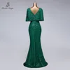 Robe de soirée à paillettes, manches courtes, Sexy, verte, robes de bal pour femmes ► Photo 3/6